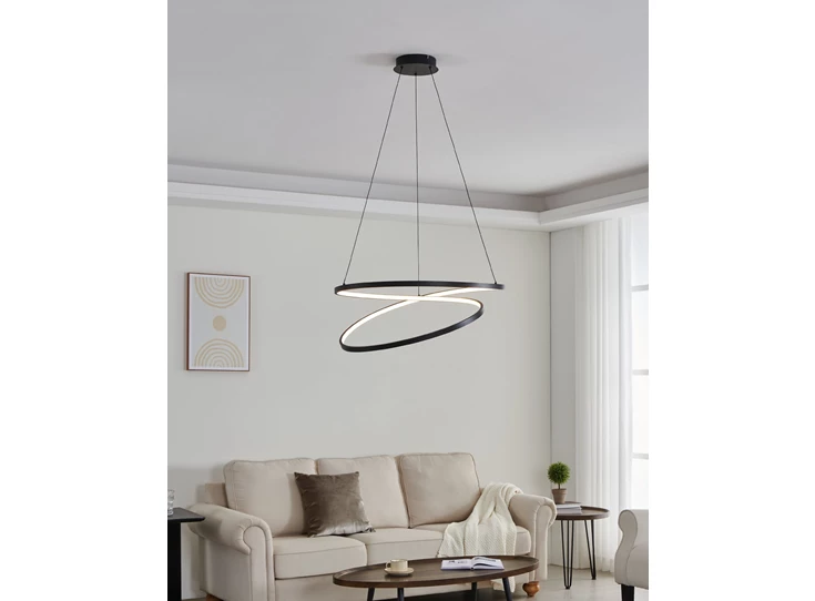 LED-hanglamp RUOTALE zwart sfeerfoto