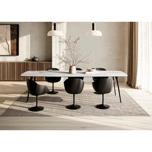 Eettafel Tendo faux elyps bootvorm keramiek Charisma Grey Joli