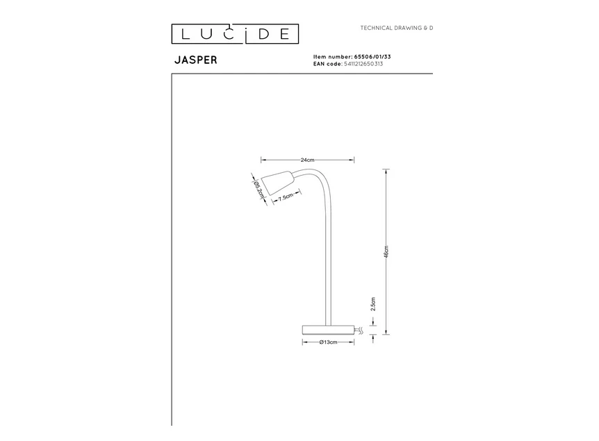 Jasper tafellamp groen GU10 afmeting