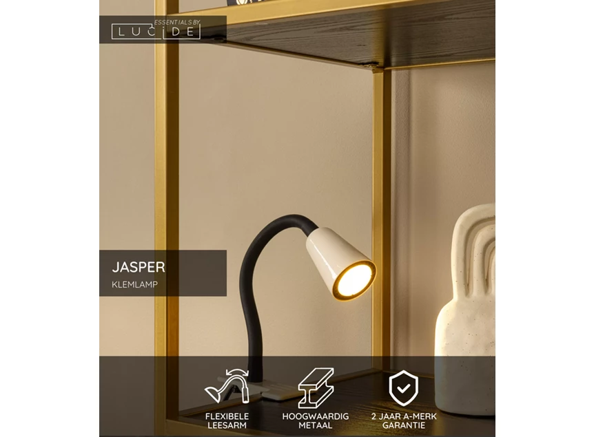 Jasper klemlamp beige GU10 info