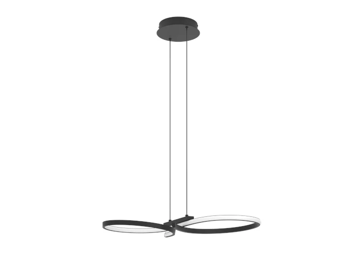 LED-hanglamp SERPINS zwart gebogen ontwerp