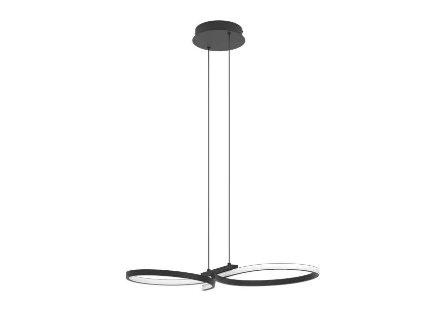 LED-hanglamp SERPINS zwart gebogen ontwerp