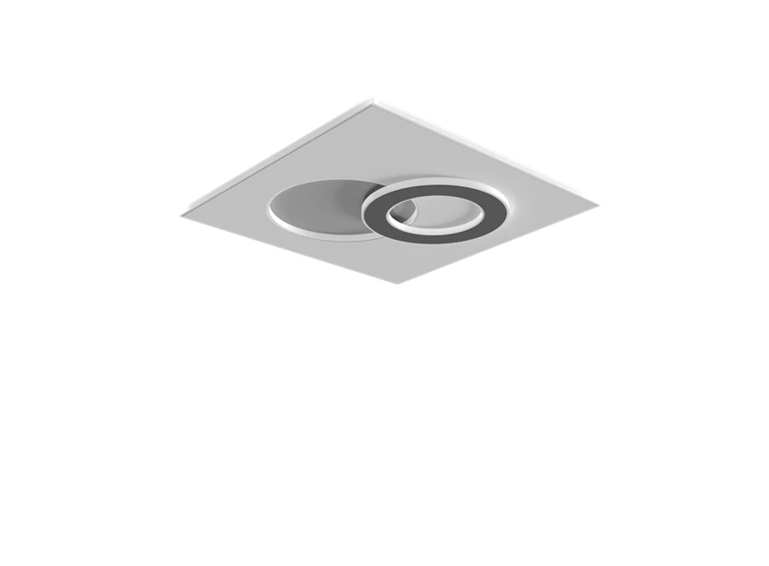 LED-plafondlamp PERALEJO vierkant 2 cirkels
