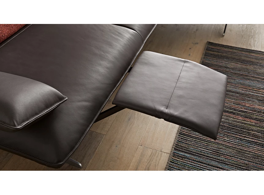 Elektrische relax Salon Caio EL P2 longchair leder zwart Koinor