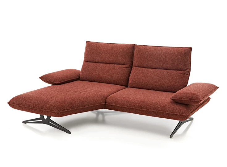 Compacte Salon Caio stof terracotta PS3 TR schuine longchair Koinor