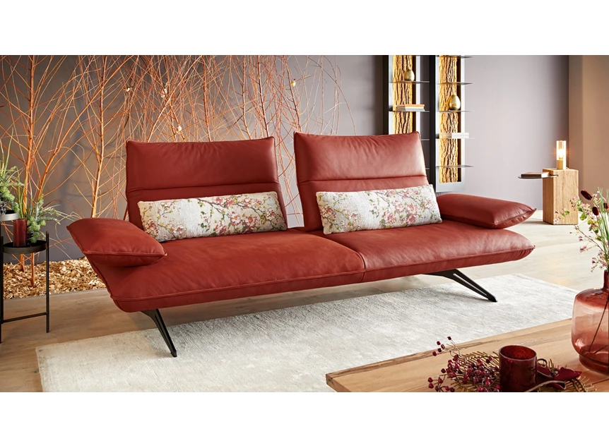 Sfeerfoto Salon canapé Caio leder terracotta Koinor