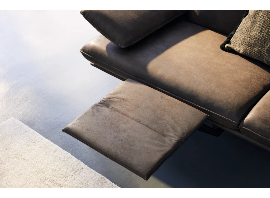 Relax Salon MR 455 met longchair microvezelleder bruin Musterring