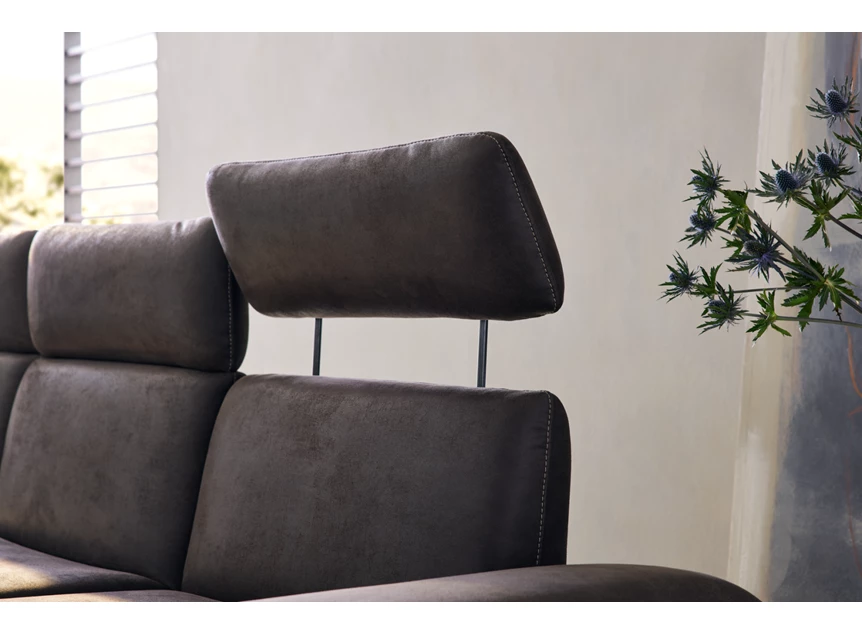 Hoofdsteun in hoogte verstelbaar Salon MR 455 met longchair microvezelleder bruin Musterring