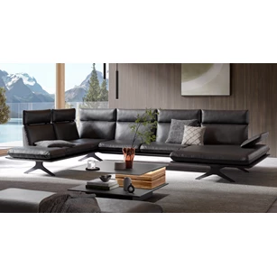 Grote hoeksalon MR 455 leder zwart Musterring