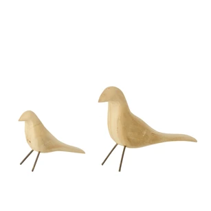 S/2 vogels staand paumpwniahout nat/zw