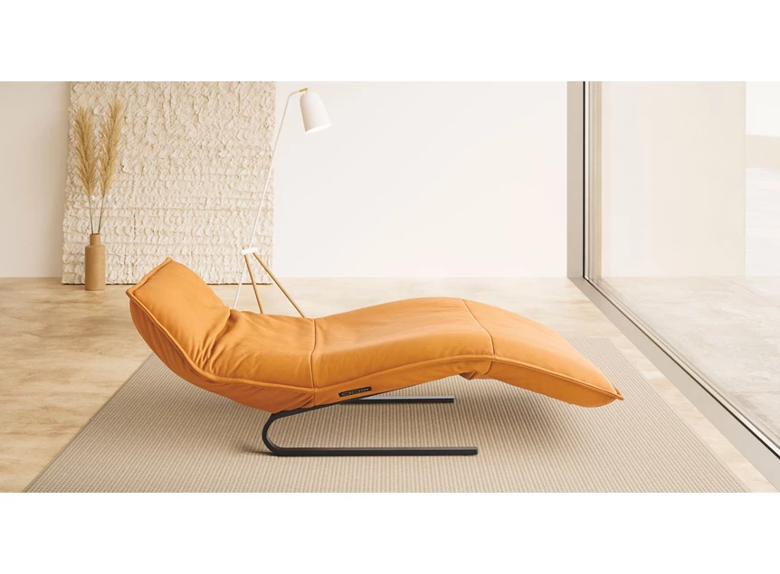 Verstelbaar Ligzetel Jill leder amberkleur Koinor