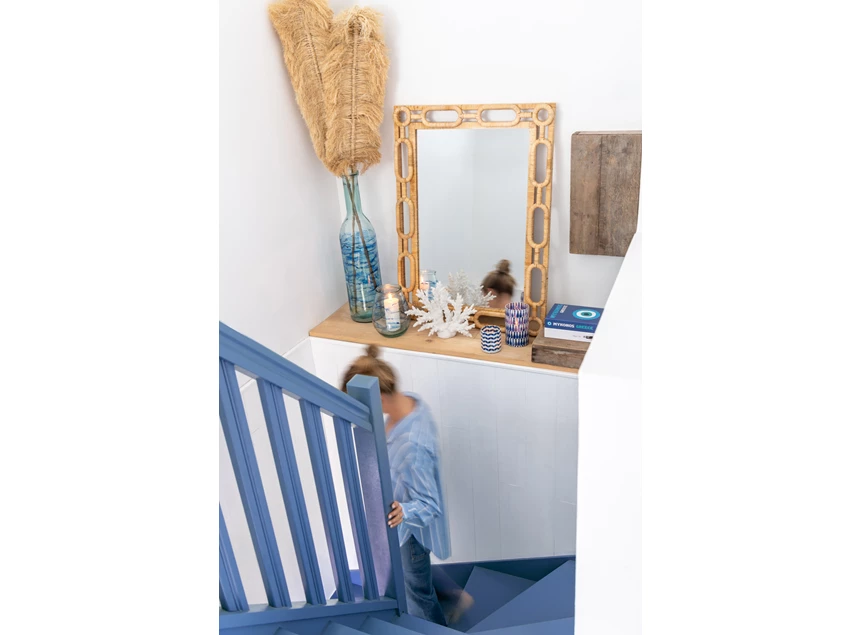 Wandspiegel ring rotan naturel Small sfeer