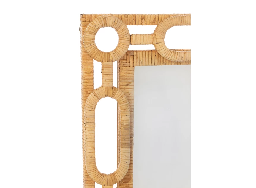 Wandspiegel ring rotan naturel Small detail