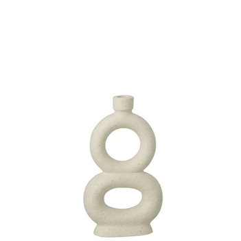 Vaas soli 2 rings steengoed gebroken wit L