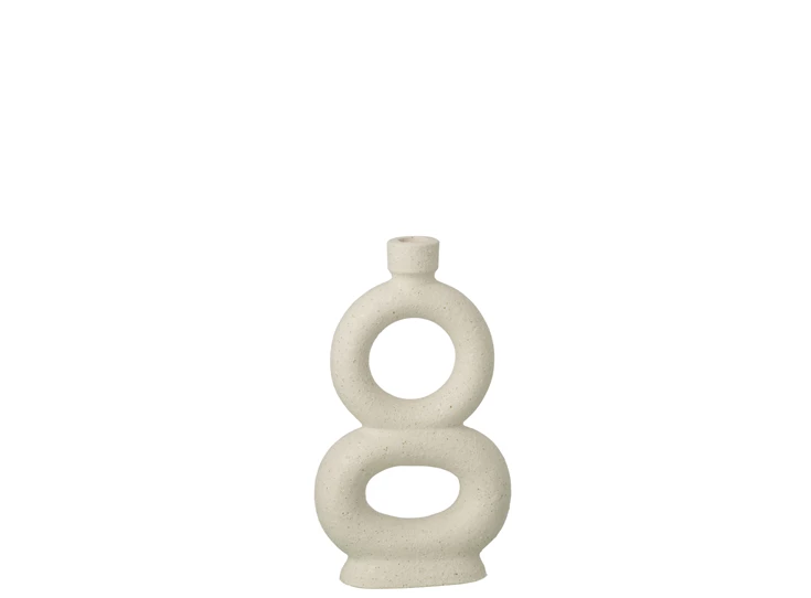 Vaas soli 2 rings steengoed gebroken wit L