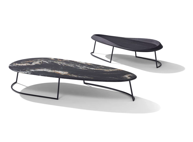 Set Salontafel Surf 1388 solid wood hout eik dark oak Draenert