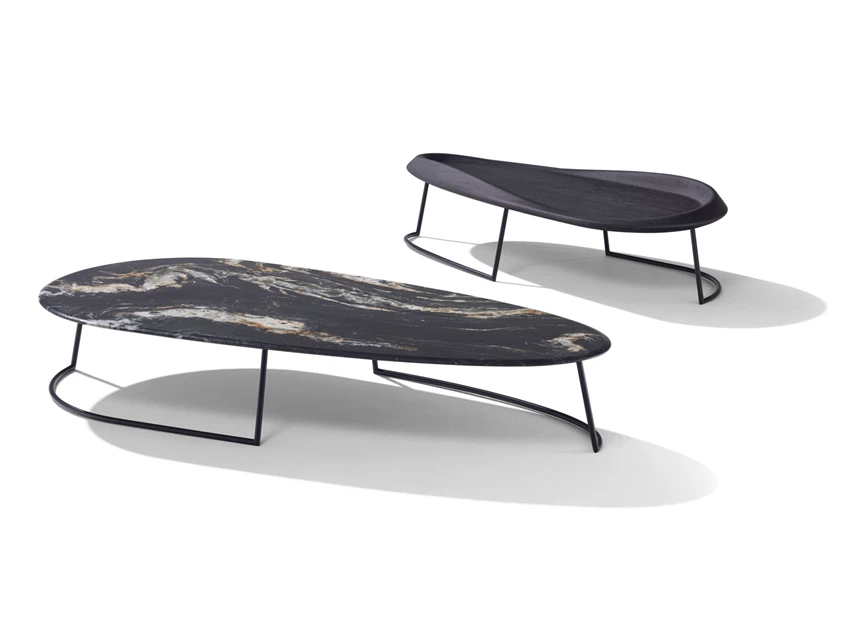 Set Salontafel Surf 1388 solid wood hout eik dark oak Draenert