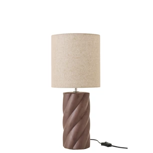 Tafellamp swirl keramiek donkerbruin/ naturel L