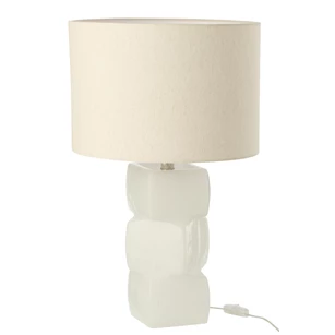 Tafellamp 3 kubussen glas wit