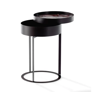 Nachttafel Night 1385 metaal zwart natuursteen Draenert