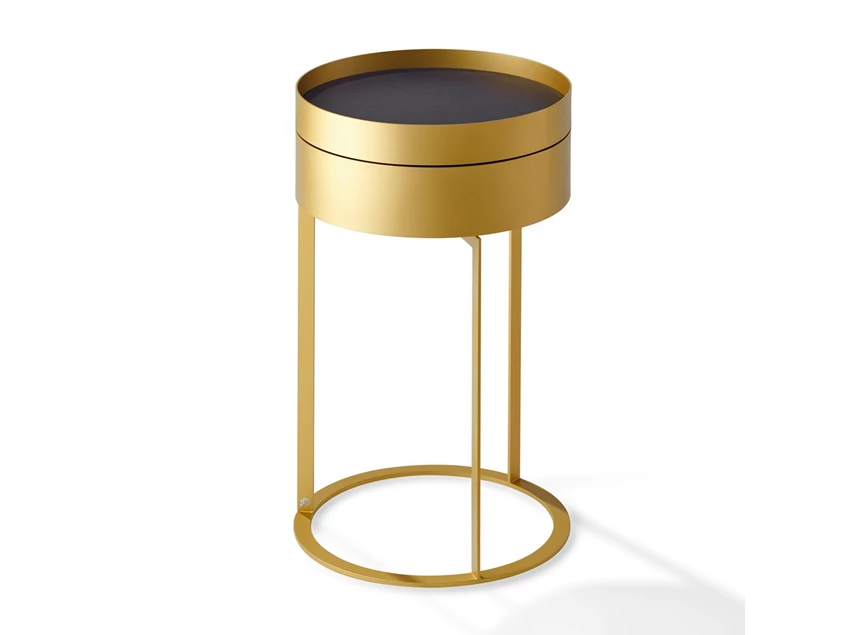 Nachttafel Night 1385 metaal goud leder Draenert