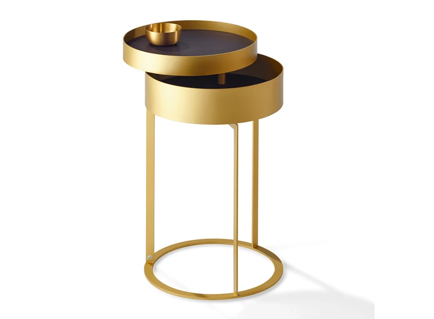 Open Nachttafel Night 1385 metaal goud leder Draenert