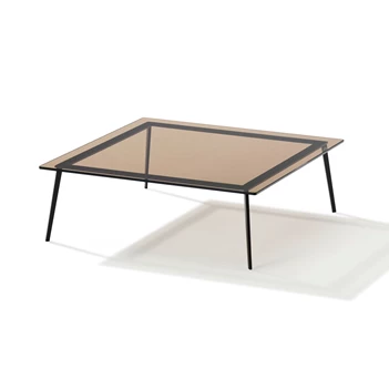 Salontafel Tosca transparant glas bruin vierkant Draenert