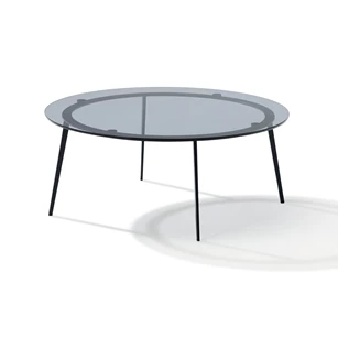 Salontafel Tosca rond transparant glas gray Draenert