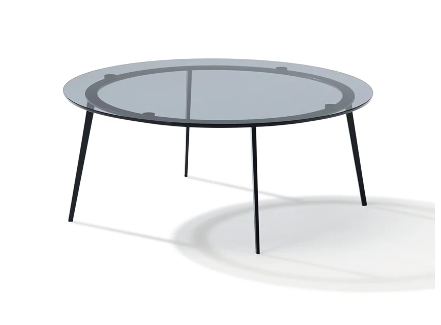 Salontafel Tosca rond transparant glas gray Draenert