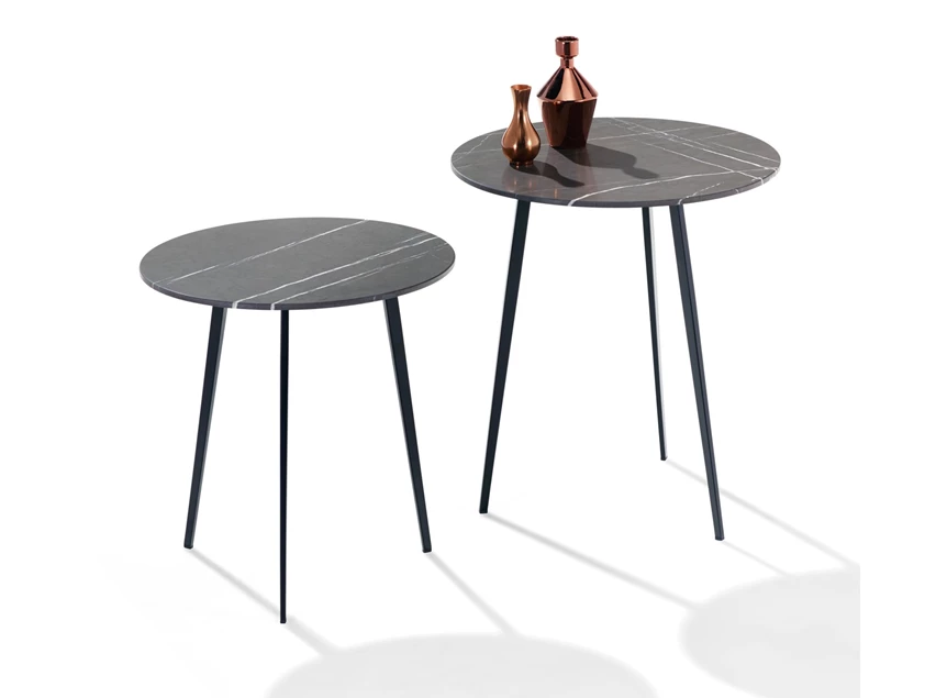 Bijzettafel set Tosca rond natuursteen Draenert