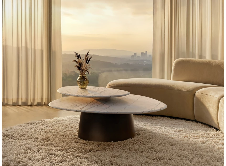 Sfeerfoto Salontafel Move 1372 marmer natuursteen Draenert