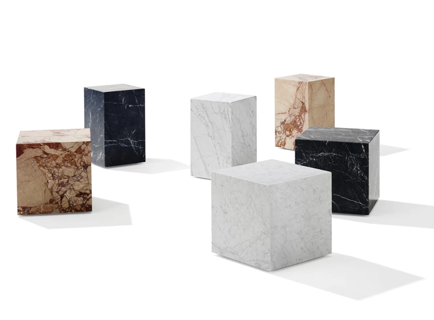 Bijzettafels Qbic vierkant natuursteen Draenert