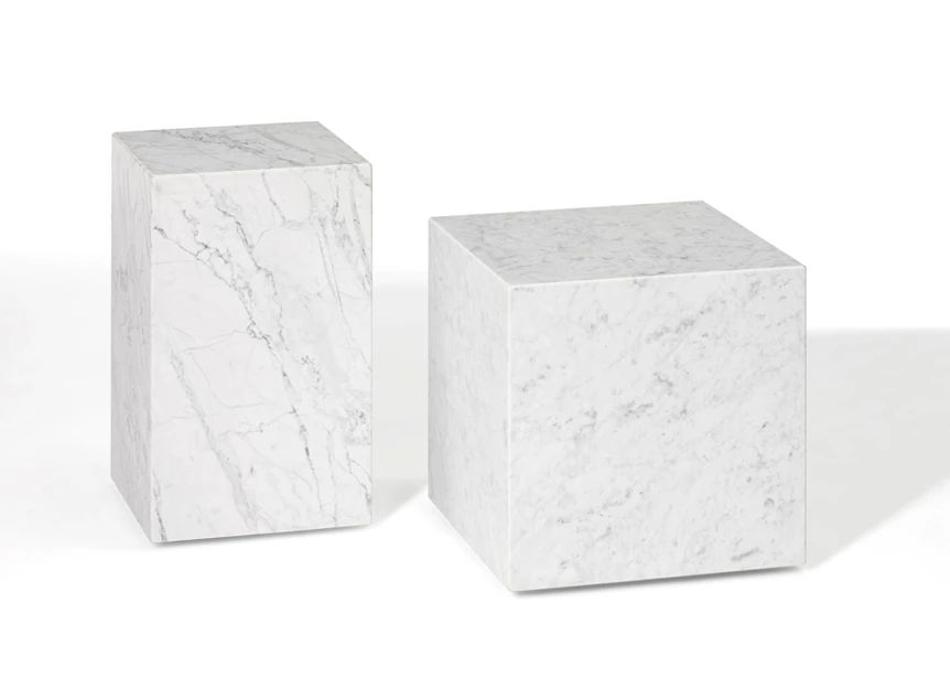 Wit Bijzettafels Qbic vierkant natuursteen Draenert