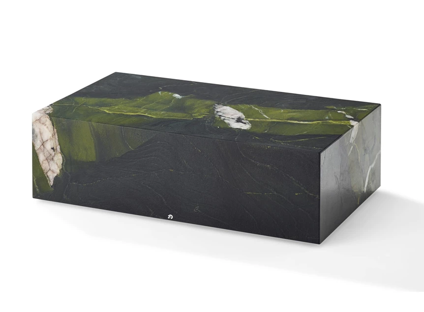 Salontafel Qbic rechthoekig op wielen natuursteen Draenert