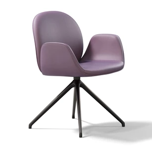 Armstoel Cobe 2066 stervoet leder lila Draenert