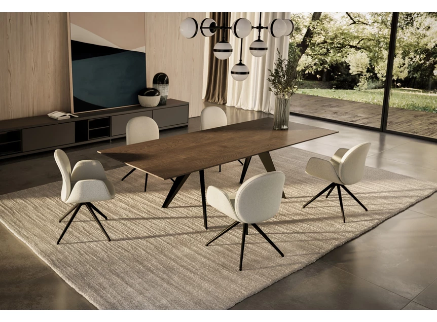 Sfeerfoto Armstoel Cobe 2066 stervoet stof beige Draenert