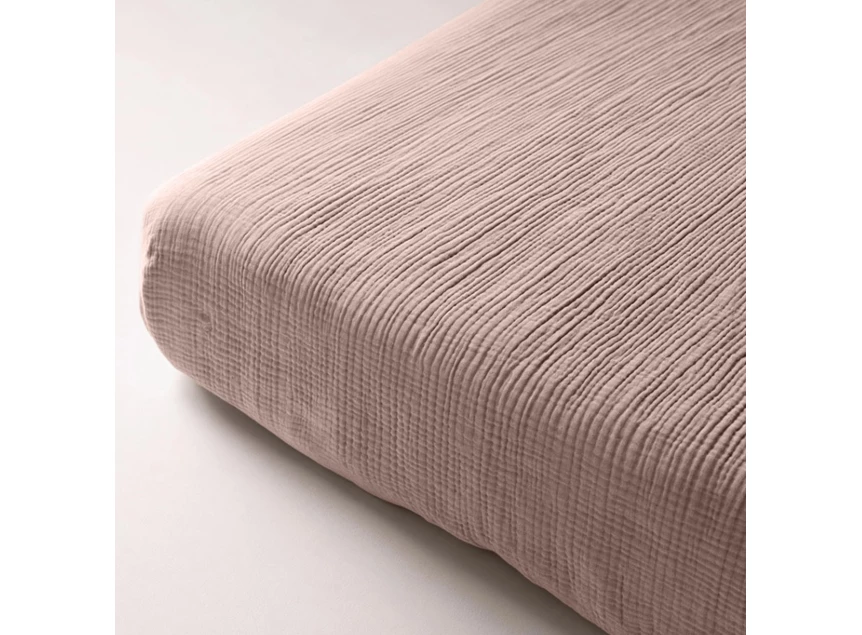 Hoeslaken mousseline blush roze