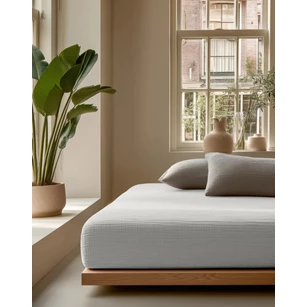 Hoeslaken mousseline créme sfeer