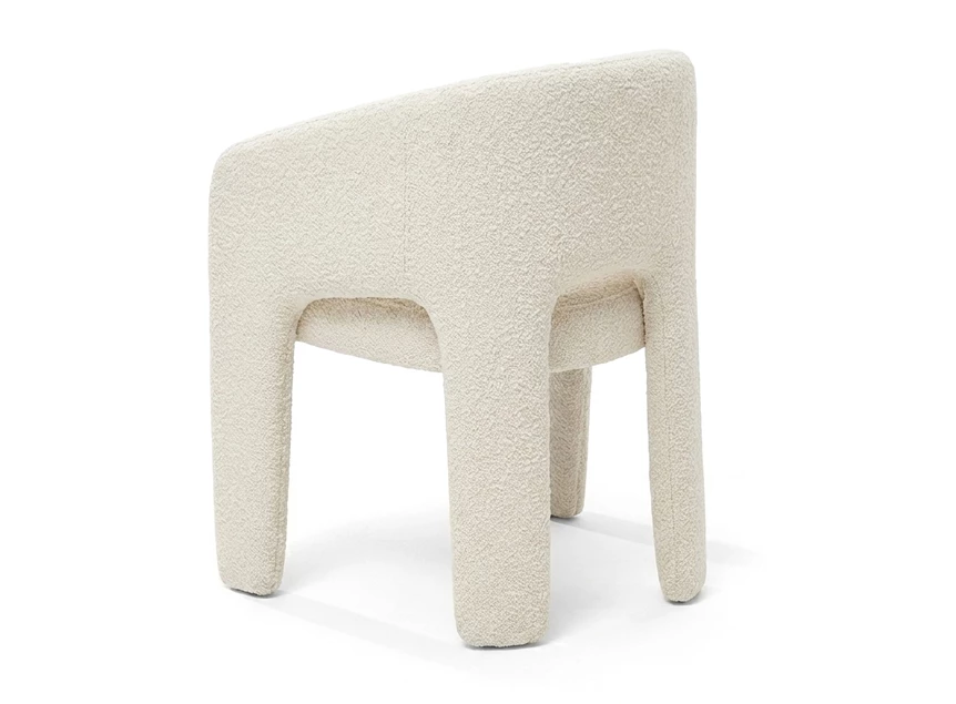 Zijkant Armstoel Elefantino 2033 stof bouclé gebroken wit beige Draenert