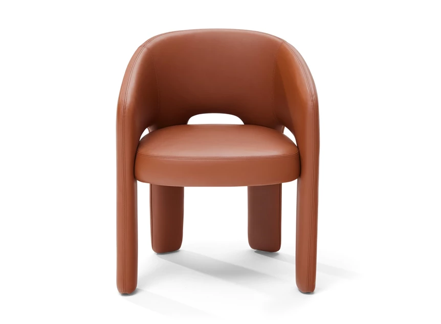 Armstoel Elefantino 2033 leder cognac koper Draenert