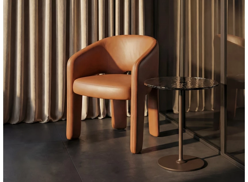 Sfeerfoto Armstoel Elefantino 2033 leder cognac Draenert