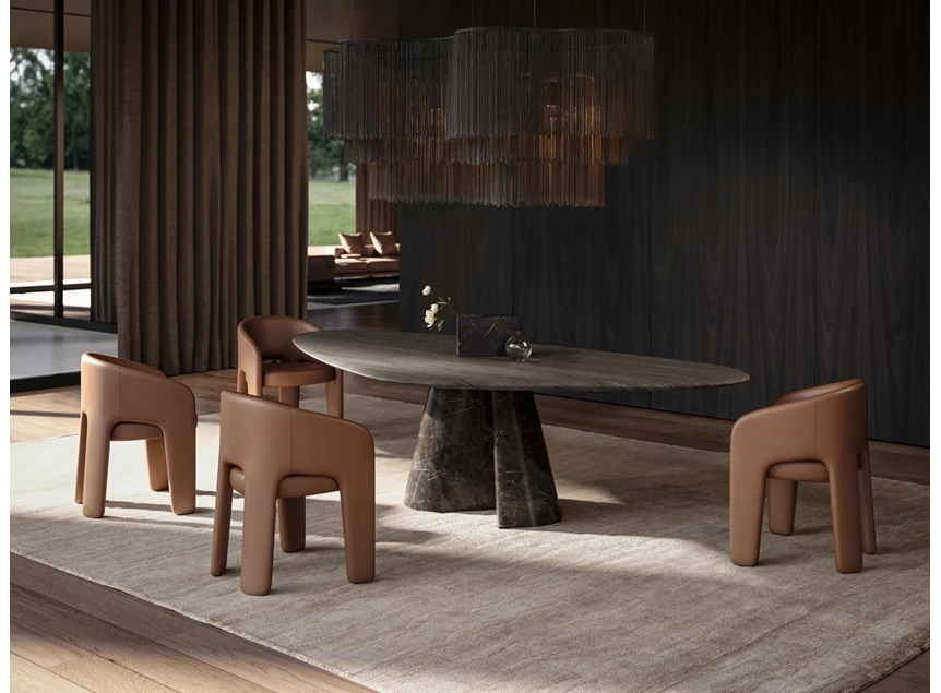 Sfeerfoto Armstoel Elefantino 2033 leder bruin Draenert