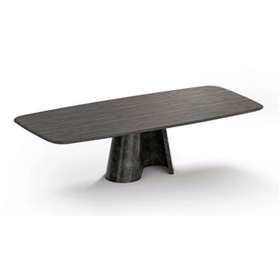 Eettafel Cooper Organic 1430 poot natuursteen nero picasso Draenert