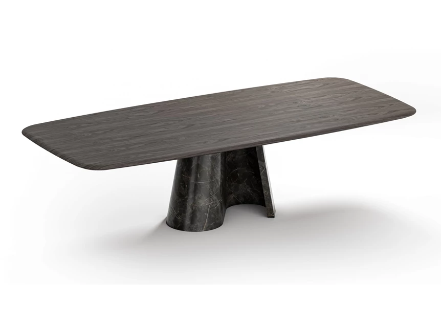 Eettafel Cooper Organic 1430 poot natuursteen nero picasso Draenert