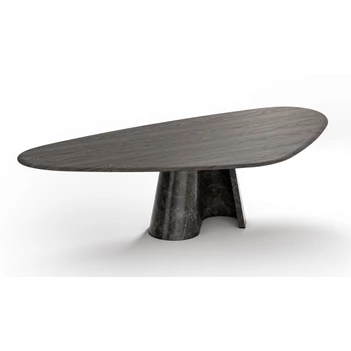 Eettafel Cooper Trilungo 1430 poot natuursteen nero picasso Draenert
