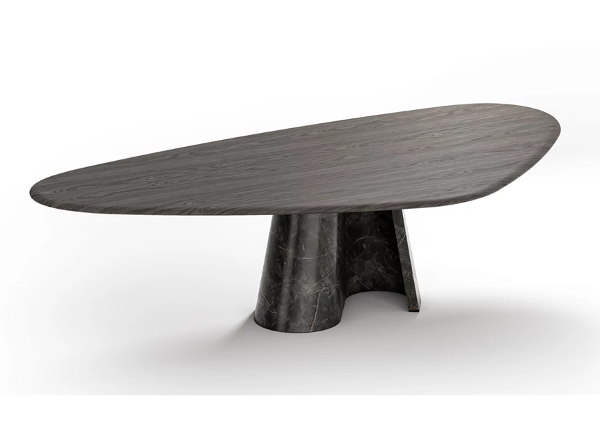 Eettafel Cooper Trilungo 1430 poot natuursteen nero picasso Draenert