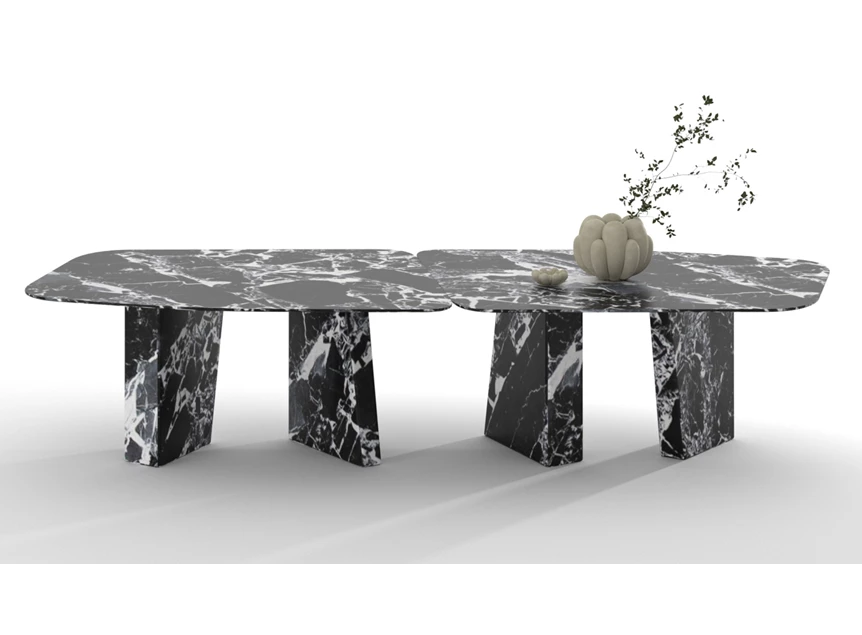 Front Eettafel Paramount Double natuursteen Draenert