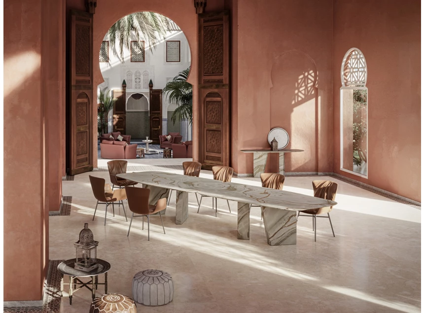 Sfeerfoto Eettafel Paramount Double natuursteen Draenert