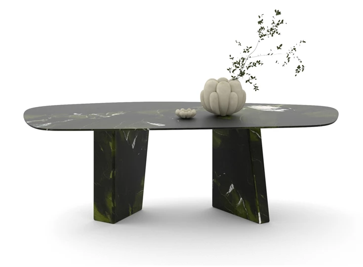 Eettafel Paramount Single natuursteen groen marmer Draenert
