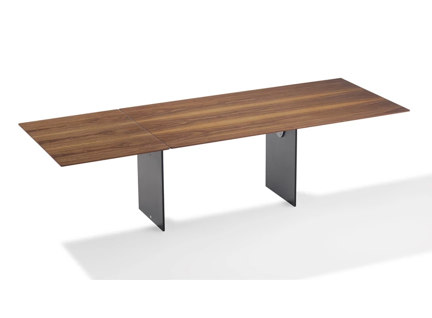 Verlengbare eettafel Atlas 1280 base 1 massief Amerikaans noot Draenert